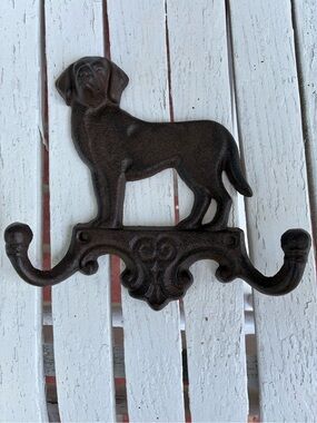 Dog Silhouette Cast Iron Wall Hook - Brown
